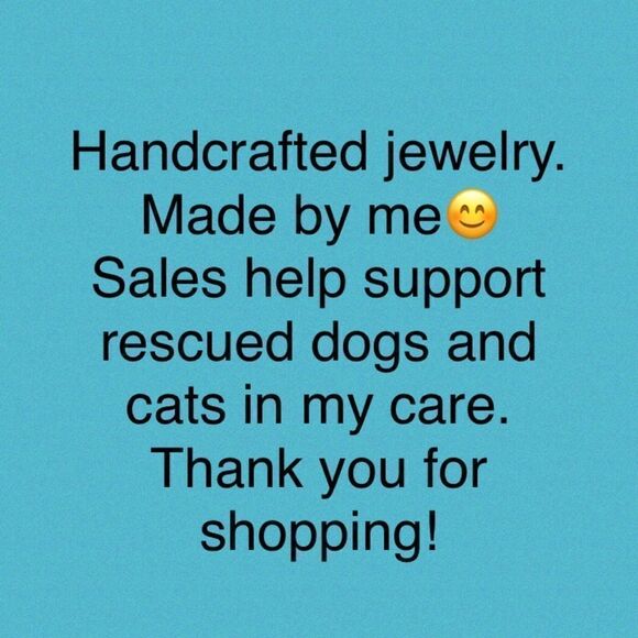 Handcrafted: Teal glass beads, silver accent - Picture 3 of 3